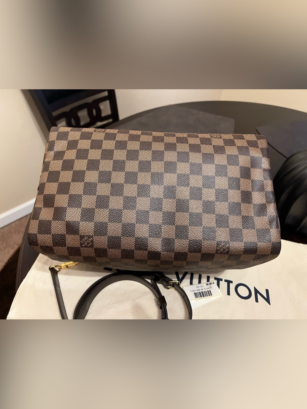 Louis Vuitton Damier Ebene Canvas Speedy 30 Bandoulière Crossbody Bag - Picture 4 of 14